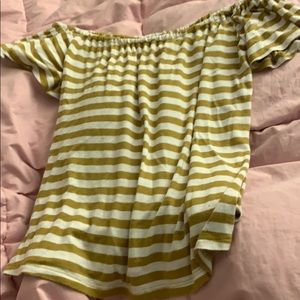 Off the shoulder striped blouse shirt